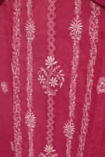 Magenta Pure Mul Cotton Semi-Stitched Suit with Jali & Tissue Border - Image 7