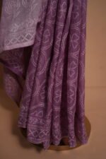 Mauve Ombre Cotton Kota Saree with All-Over Tapchi Embroidery & Beaded Border | Sophisticated Festive Saree - Image 4