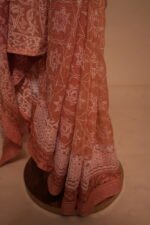 Red & Orange Ombre Kota Saree with Bakhya & Tapchi Embroidery | Premium Hand-Embroidered Festive Saree - Image 4