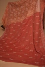 Red & Orange Ombre Kota Saree with Bakhya & Tapchi Embroidery | Premium Hand-Embroidered Festive Saree - Image 6