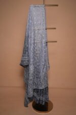 Grey Ombre Kota Silk Saree with All-Over Tapchi Embroidery & Gaspatti Border | Sophisticated Festive Saree - Image 2