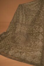 Green Ombre Kota Silk Saree with All-Over Tapchi Embroidery & Silver Tissue Border | Premium Festive Saree