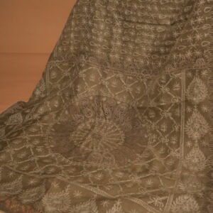 Green Ombre Kota Silk Saree with All-Over Tapchi Embroidery & Silver Tissue Border | Premium Festive Saree