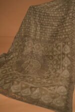 Green Ombre Kota Silk Saree with All-Over Tapchi Embroidery & Silver Tissue Border | Premium Festive Saree - Image 5