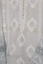 Grey Ombre Pure Mul Cotton Semi-Stitched Suit with Jali & Crotia Lace - Image 7