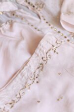 Pastel Peach Pure Cotton Co-Ord Set with All-Over Antique Mukesh Work - Image 6