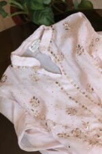 Pastel Peach Pure Cotton Co-Ord Set with All-Over Antique Mukesh Work
