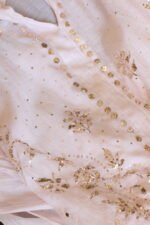 Pastel Peach Pure Cotton Co-Ord Set with All-Over Antique Mukesh Work - Image 2