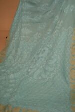 Sea Blue Cotton Kota Saree with Tapchi Embroidery, Beige Tissue Border & Cutwork | Elegant Festive Saree - Image 6