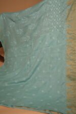 Sea Blue Cotton Kota Saree with Tapchi Embroidery, Beige Tissue Border & Cutwork | Elegant Festive Saree - Image 4
