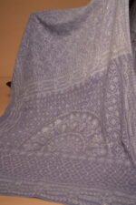 Lavender Cotton Kota Saree with Silver Mukesh Tapchi Work & Pintext Border | Elegant Festive Saree