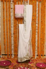Pink Lotus Kota Tapechi Saree - Image 2