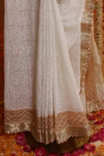 Peach Blossom Kota Jaali Saree - Image 6