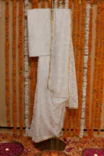Noor Jaali Checked Organza Tapechi Saree - Image 3