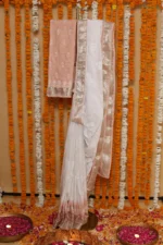 Peach Onam Kota Tapechi Saree - Image 2