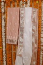 Peach Onam Kota Tapechi Saree - Image 3