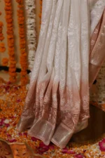 Peach Onam Kota Tapechi Saree - Image 6