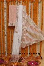 Peach Onam Kota Tapechi Saree