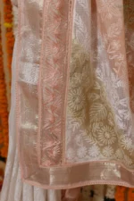 Peach Onam Kota Tapechi Saree - Image 9
