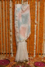 Blush Banarasi Onam Organza Tapechi Saree