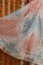 Blush Banarasi Onam Organza Tapechi Saree - Image 3