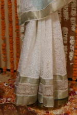 Sandstone Grace Onam Organza Tapechi Saree - Image 4