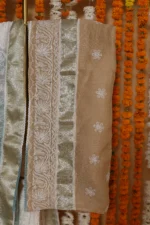 Sandstone Grace Onam Organza Tapechi Saree - Image 5