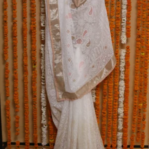 Blush Cutwork Heritage Onam Kota Saree