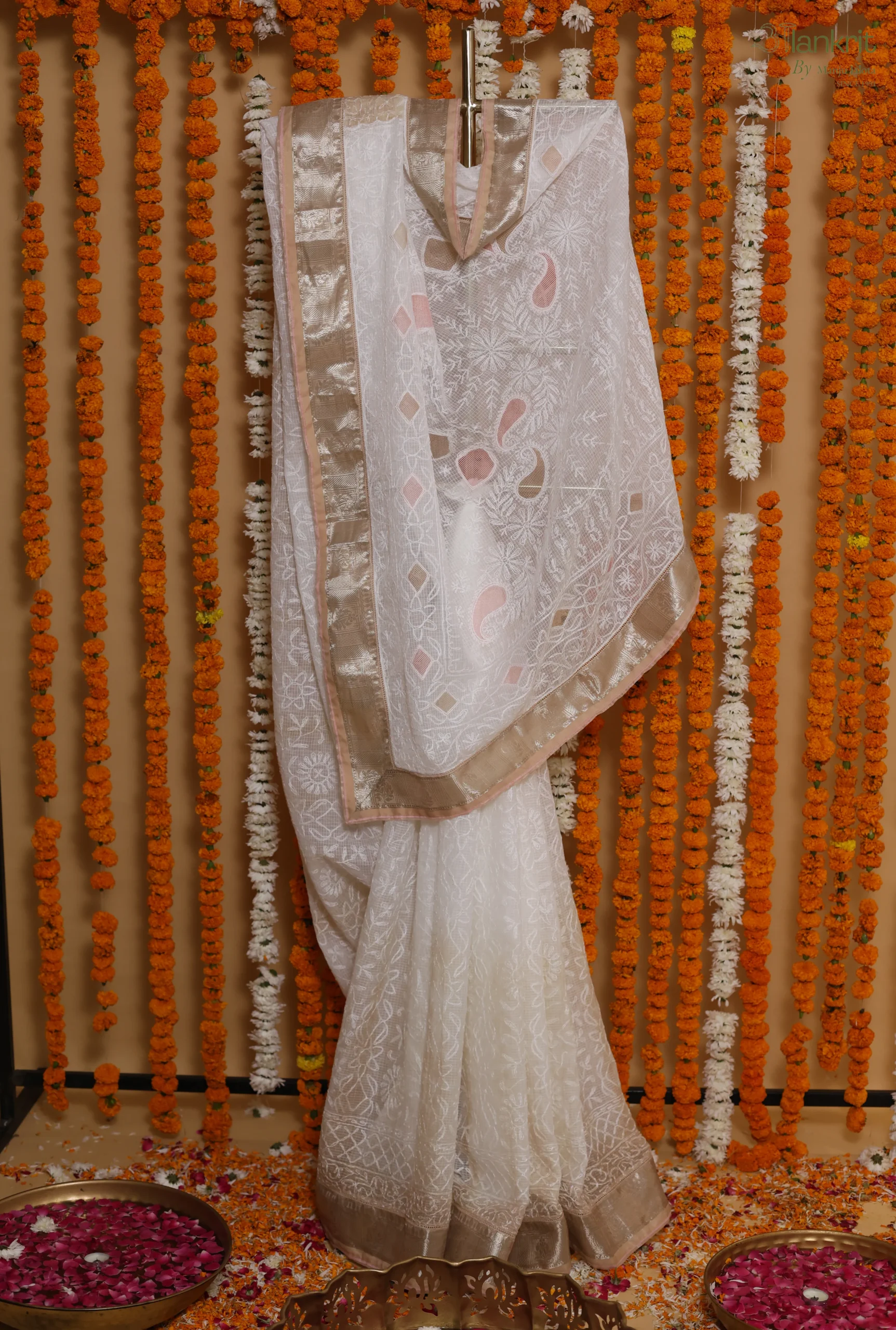 118A3637 (1) Blush Cutwork Heritage Onam Kota Saree - Image 1
