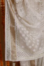 Paisley Royale Onam Organza Saree - Image 5