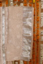 Beige Mukaish Onam Kota Tapechi Saree - Image 5
