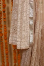 Beige Mukaish Onam Kota Tapechi Saree - Image 6