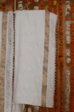 Ivory Java Cutwork Onam Kota Tapechi Saree - Image 3