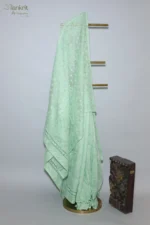 Pastel Green Chikankari Embroidered Saree