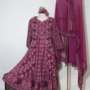 Majestic Violet Anarkali Set