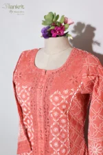 Pink Champagne Anarkali Set - Image 3