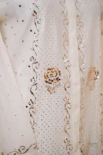 Timeless White Mul Chanderi Co-ord Set with Mukaish Work - Image 4