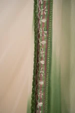 Green & Pink Checked Cotton Chikankari Suit Set with Ghaspatti & Jaali Work - Image 7