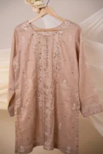 Elegant Cream Tissue Co-ord Set with Ghaspatti & Mukaish - Image 6
