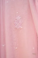 Mul Chanderi Saree with Ghaspatti, Zardozi & Beadwork - Image 3