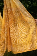Silk Organza Saree with All-Over Tapchi & Heavy Zardozi - Image 4