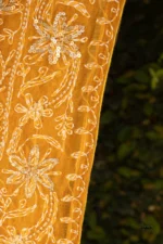 Silk Organza Saree with All-Over Tapchi & Heavy Zardozi - Image 5