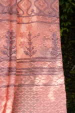 Organza Saree with Lilac & Peach Bhakaya & Beadwork - Image 5