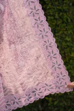 Cream Organza Saree with Tapchi & Designer Cutwork - Image 5