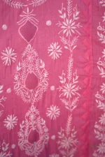 Light Magenta Mul Chanderi Chikankari Suit Set with Jaali & Daraz Work - Image 8