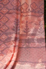 Peach Bakhya Embroidered Saree. - Image 6