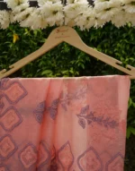 Peach Bakhya Embroidered Saree. - Image 7