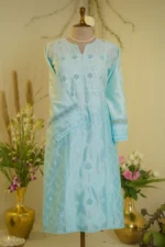 Traditional Ghaspatti Embroidered Ensemble. - Image 5