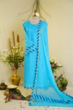 Elegant Blue Bakhiya Ghas Patti Suit. - Image 6