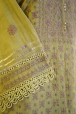 Lavender Ghas Patti & Jali Embroidered Ensemble - Image 4